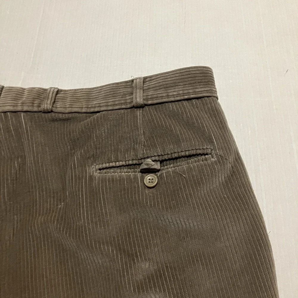 Gurteen Mens Corduroy Trousers Size 40 Tan Beige‎ 40x31 Pleated Casual Hook